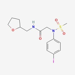 molecular formula C14H19IN2O4S B4022767 N~2~-(4-iodophenyl)-N~2~-(methylsulfonyl)-N-(tetrahydrofuran-2-ylmethyl)glycinamide 
