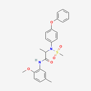 molecular formula C24H26N2O5S B4022850 N-(2-methoxy-5-methylphenyl)-N~2~-(methylsulfonyl)-N~2~-(4-phenoxyphenyl)alaninamide 