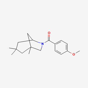 molecular formula C18H25NO2 B4022852 Methanone, (4-methoxyphenyl)(1,3,3-trimethyl-6-azabicyclo[3.2.1]oct-6-yl)- CAS No. 101132-69-8