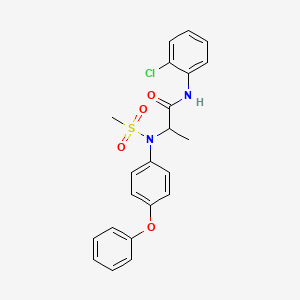 molecular formula C22H21ClN2O4S B4022953 N-(2-chlorophenyl)-N~2~-(methylsulfonyl)-N~2~-(4-phenoxyphenyl)alaninamide 
