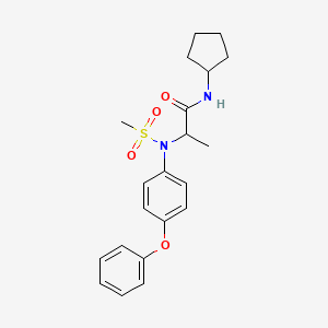molecular formula C21H26N2O4S B4022972 N~1~-cyclopentyl-N~2~-(methylsulfonyl)-N~2~-(4-phenoxyphenyl)alaninamide 