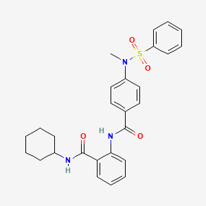 molecular formula C27H29N3O4S B4023077 N-cyclohexyl-2-[({4-[methyl(phenylsulfonyl)amino]phenyl}carbonyl)amino]benzamide 