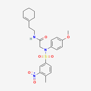 molecular formula C24H29N3O6S B4023086 N~1~-[2-(1-cyclohexen-1-yl)ethyl]-N~2~-(4-methoxyphenyl)-N~2~-[(4-methyl-3-nitrophenyl)sulfonyl]glycinamide 