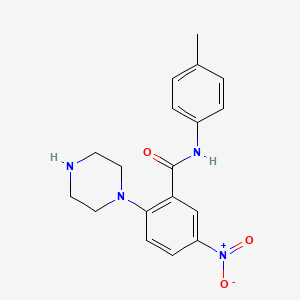 molecular formula C18H20N4O3 B4023164 N-(4-methylphenyl)-5-nitro-2-piperazin-1-ylbenzamide 