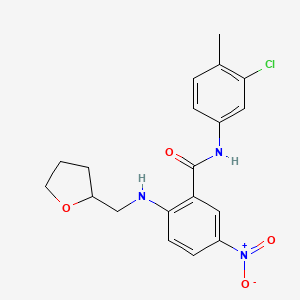 molecular formula C19H20ClN3O4 B4023188 N-(3-chloro-4-methylphenyl)-5-nitro-2-(oxolan-2-ylmethylamino)benzamide 