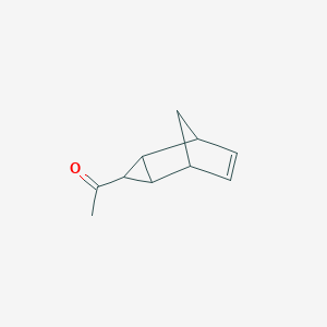 molecular formula C10H12O B040232 Ethanone, 1-tricyclo[3.2.1.02,4]oct-6-en-3-yl-, (1alpha,2beta,3beta,4beta,5alpha)-(9CI) CAS No. 120663-38-9
