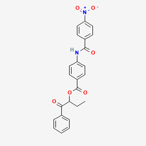 molecular formula C24H20N2O6 B4023224 1-Oxo-1-phenylbutan-2-yl 4-{[(4-nitrophenyl)carbonyl]amino}benzoate 