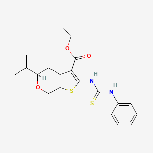 molecular formula C20H24N2O3S2 B4023231 ethyl 2-[(phenylcarbamothioyl)amino]-5-(propan-2-yl)-4,7-dihydro-5H-thieno[2,3-c]pyran-3-carboxylate 