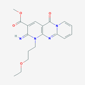 molecular formula C18H20N4O4 B4023302 methyl 7-(3-ethoxypropyl)-6-imino-2-oxo-1,7,9-triazatricyclo[8.4.0.03,8]tetradeca-3(8),4,9,11,13-pentaene-5-carboxylate CAS No. 510762-89-7