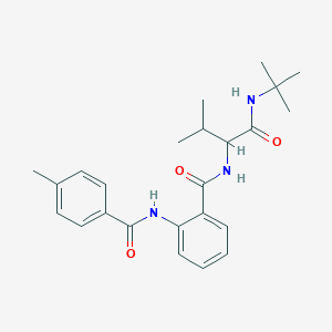 molecular formula C24H31N3O3 B4023342 N-[1-(tert-butylamino)-3-methyl-1-oxobutan-2-yl]-2-[(4-methylbenzoyl)amino]benzamide 