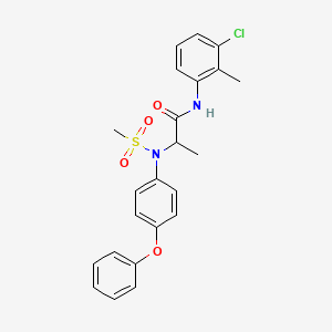 molecular formula C23H23ClN2O4S B4023387 N~1~-(3-chloro-2-methylphenyl)-N~2~-(methylsulfonyl)-N~2~-(4-phenoxyphenyl)alaninamide 