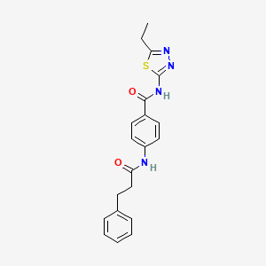 molecular formula C20H20N4O2S B4023401 N-(5-ethyl-1,3,4-thiadiazol-2-yl)-4-(3-phenylpropanoylamino)benzamide 