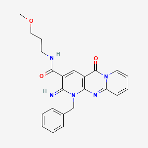 molecular formula C23H23N5O3 B4023453 7-benzyl-6-imino-N-(3-methoxypropyl)-2-oxo-1,7,9-triazatricyclo[8.4.0.0^{3,8}]tetradeca-3(8),4,9,11,13-pentaene-5-carboxamide 