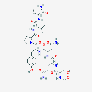 molecular formula C38H58N10O12 B040235 Ac-Ser-Gln-Asn-Tyr-Pro-Val-Val-NH2 CAS No. 121822-32-0