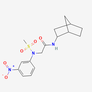 molecular formula C16H21N3O5S B4023535 N~1~-bicyclo[2.2.1]hept-2-yl-N~2~-(methylsulfonyl)-N~2~-(3-nitrophenyl)glycinamide 