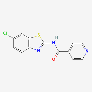 molecular formula C13H8ClN3OS B4023543 N-(6-chloro-1,3-benzothiazol-2-yl)pyridine-4-carboxamide 