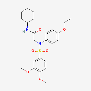 molecular formula C24H32N2O6S B4023567 N-cyclohexyl-N~2~-[(3,4-dimethoxyphenyl)sulfonyl]-N~2~-(4-ethoxyphenyl)glycinamide 