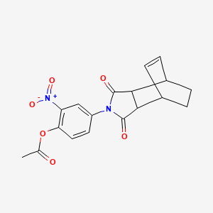 molecular formula C18H16N2O6 B4023788 4-(1,3-dioxo-1,3,3a,4,7,7a-hexahydro-2H-4,7-ethanoisoindol-2-yl)-2-nitrophenyl acetate 