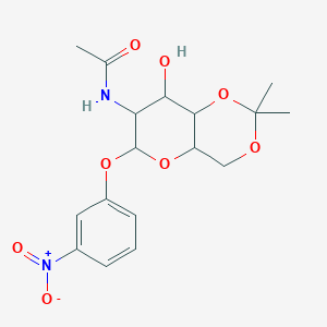 molecular formula C17H22N2O8 B4023837 N-[8-hydroxy-2,2-dimethyl-6-(3-nitrophenoxy)-4,4a,6,7,8,8a-hexahydropyrano[3,2-d][1,3]dioxin-7-yl]acetamide 