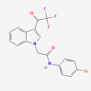 molecular formula C18H12BrF3N2O2 B4023869 N-(4-BROMOPHENYL)-2-[3-(2,2,2-TRIFLUOROACETYL)-1H-INDOL-1-YL]ACETAMIDE 