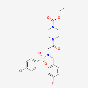 molecular formula C22H25ClFN3O5S B4023876 ethyl 4-{N-[(4-chlorophenyl)sulfonyl]-N-(4-fluorobenzyl)glycyl}piperazine-1-carboxylate 