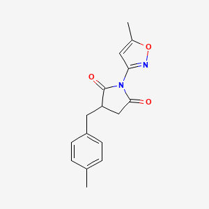 molecular formula C16H16N2O3 B4023905 1-(5-methyl-1,2-oxazol-3-yl)-3-[(4-methylphenyl)methyl]pyrrolidine-2,5-dione 