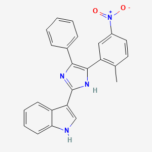 molecular formula C24H18N4O2 B4023931 3-[5-(2-methyl-5-nitrophenyl)-4-phenyl-1H-imidazol-2-yl]-1H-indole 
