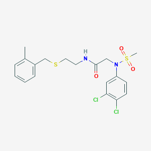 molecular formula C19H22Cl2N2O3S2 B4023960 N~2~-(3,4-dichlorophenyl)-N~1~-{2-[(2-methylbenzyl)thio]ethyl}-N~2~-(methylsulfonyl)glycinamide 