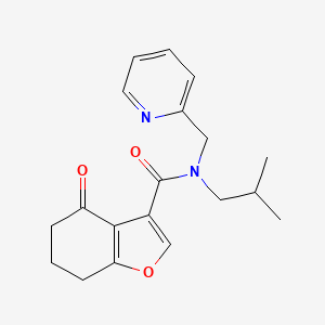 molecular formula C19H22N2O3 B4023969 N-isobutyl-4-oxo-N-(pyridin-2-ylmethyl)-4,5,6,7-tetrahydro-1-benzofuran-3-carboxamide 