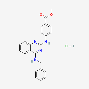 molecular formula C23H21ClN4O2 B4023992 Methyl 4-[[4-(benzylamino)quinazolin-2-yl]amino]benzoate;hydrochloride 