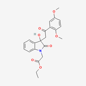 molecular formula C22H23NO7 B4023996 ethyl {3-[2-(2,5-dimethoxyphenyl)-2-oxoethyl]-3-hydroxy-2-oxo-2,3-dihydro-1H-indol-1-yl}acetate 
