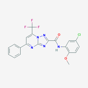 molecular formula C20H13ClF3N5O2 B402400 N-(5-chloro-2-methoxyphenyl)-5-phenyl-7-(trifluoromethyl)-[1,2,4]triazolo[1,5-a]pyrimidine-2-carboxamide 