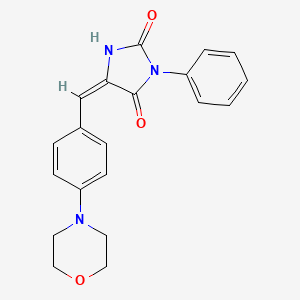 molecular formula C20H19N3O3 B4024010 (5E)-5-[4-(morpholin-4-yl)benzylidene]-3-phenylimidazolidine-2,4-dione 