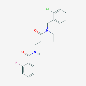 molecular formula C19H20ClFN2O2 B4024025 N-{3-[(2-chlorobenzyl)(ethyl)amino]-3-oxopropyl}-2-fluorobenzamide 