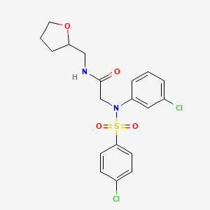molecular formula C19H20Cl2N2O4S B4024046 N~2~-(3-chlorophenyl)-N~2~-[(4-chlorophenyl)sulfonyl]-N-(tetrahydrofuran-2-ylmethyl)glycinamide 