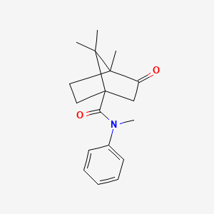 molecular formula C18H23NO2 B4024083 N,4,7,7-tetramethyl-3-oxo-N-phenylbicyclo[2.2.1]heptane-1-carboxamide 