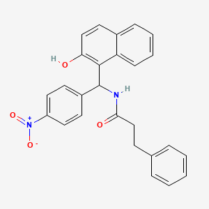 molecular formula C26H22N2O4 B4024097 N-[(2-hydroxynaphthalen-1-yl)-(4-nitrophenyl)methyl]-3-phenylpropanamide 