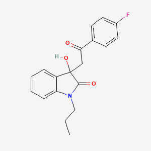 molecular formula C19H18FNO3 B4024103 3-[2-(4-Fluorophenyl)-2-oxoethyl]-3-hydroxy-1-propyl-2,3-dihydro-1H-indol-2-one 