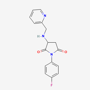 molecular formula C16H14FN3O2 B4024166 1-(4-Fluorophenyl)-3-[(pyridin-2-ylmethyl)amino]pyrrolidine-2,5-dione 