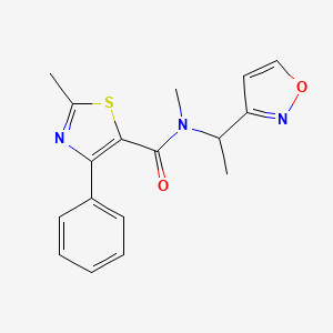 molecular formula C17H17N3O2S B4024183 N-(1-isoxazol-3-ylethyl)-N,2-dimethyl-4-phenyl-1,3-thiazole-5-carboxamide 