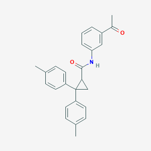 molecular formula C26H25NO2 B4024238 N-(3-acetylphenyl)-2,2-bis(4-methylphenyl)cyclopropane-1-carboxamide 
