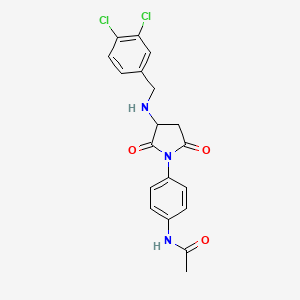 molecular formula C19H17Cl2N3O3 B4024252 N-[4-[3-[(3,4-dichlorophenyl)methylamino]-2,5-dioxopyrrolidin-1-yl]phenyl]acetamide 