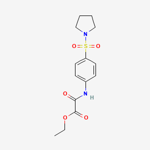 molecular formula C14H18N2O5S B4024261 Ethyl oxo{[4-(pyrrolidin-1-ylsulfonyl)phenyl]amino}acetate 