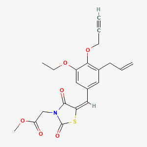 molecular formula C21H21NO6S B4024271 methyl {(5E)-5-[3-ethoxy-5-(prop-2-en-1-yl)-4-(prop-2-yn-1-yloxy)benzylidene]-2,4-dioxo-1,3-thiazolidin-3-yl}acetate 
