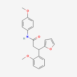 molecular formula C21H21NO4 B4024364 3-(furan-2-yl)-3-(2-methoxyphenyl)-N-(4-methoxyphenyl)propanamide 