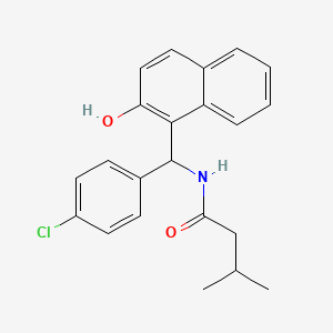 molecular formula C22H22ClNO2 B4024422 N-[(4-chlorophenyl)-(2-hydroxynaphthalen-1-yl)methyl]-3-methylbutanamide 