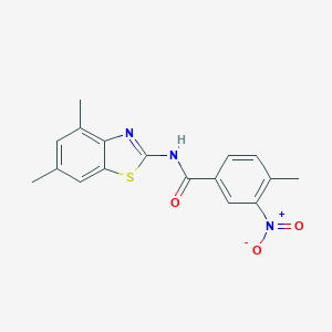 molecular formula C17H15N3O3S B402453 N-(4,6-dimethyl-1,3-benzothiazol-2-yl)-4-methyl-3-nitrobenzamide 