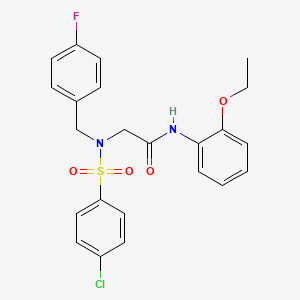 molecular formula C23H22ClFN2O4S B4024532 N~2~-[(4-chlorophenyl)sulfonyl]-N-(2-ethoxyphenyl)-N~2~-(4-fluorobenzyl)glycinamide 