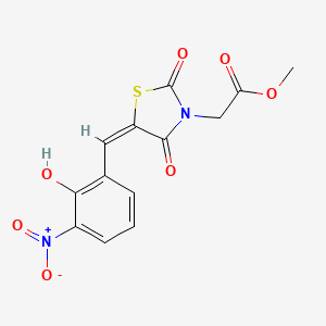molecular formula C13H10N2O7S B4024538 methyl [(5E)-5-(2-hydroxy-3-nitrobenzylidene)-2,4-dioxo-1,3-thiazolidin-3-yl]acetate 