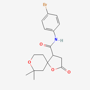 molecular formula C17H20BrNO4 B4024539 N-(4-bromophenyl)-7,7-dimethyl-2-oxo-1,8-dioxaspiro[4.5]decane-4-carboxamide 